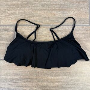 Black Ruffle Bikini Top
